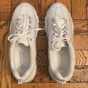 Skechers White/Silver Shoes Never Worn